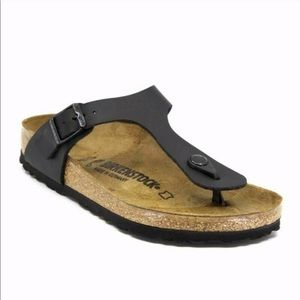 Birkenstock Gizeh Black Oiled Leather Sandals Sz9
